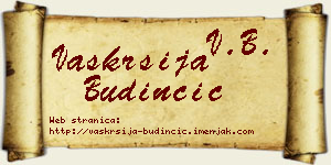 Vaskrsija Budinčić vizit kartica